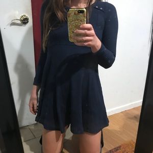 Anthropologie Navy Long Sleeve Sweater Dress